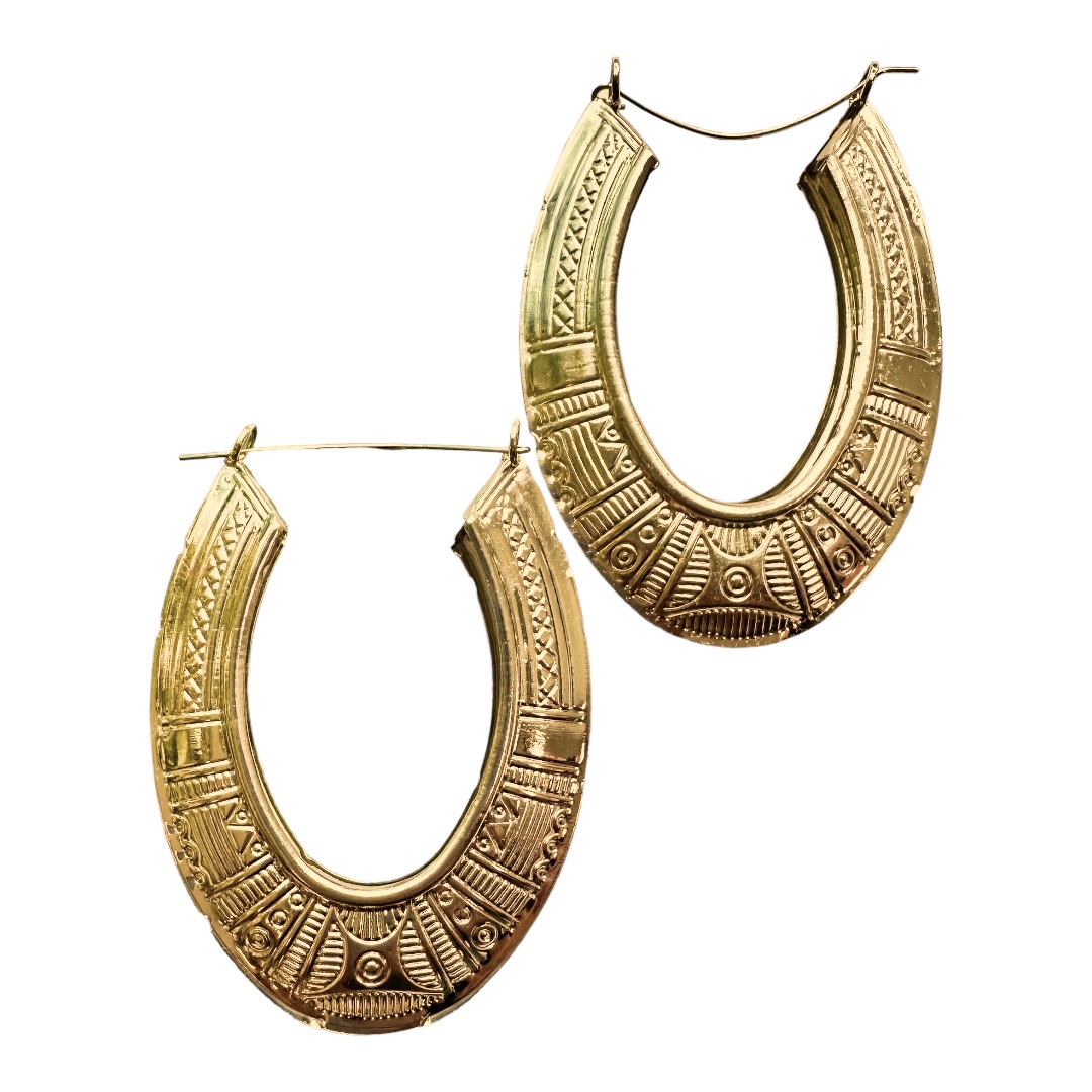 Gold Chunky Horseshoe Hoops