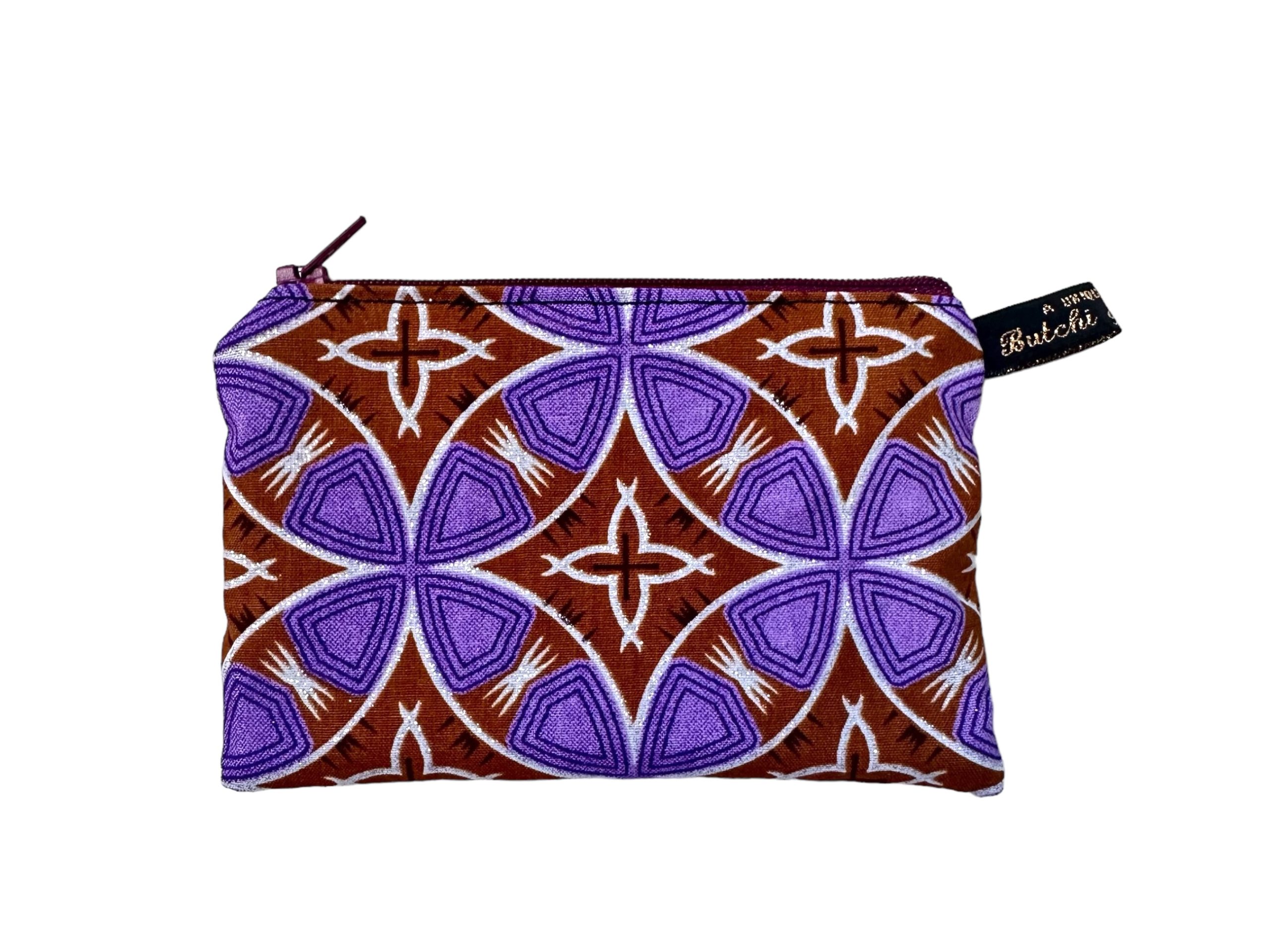 Purple and Red Geometric Print Small Purse