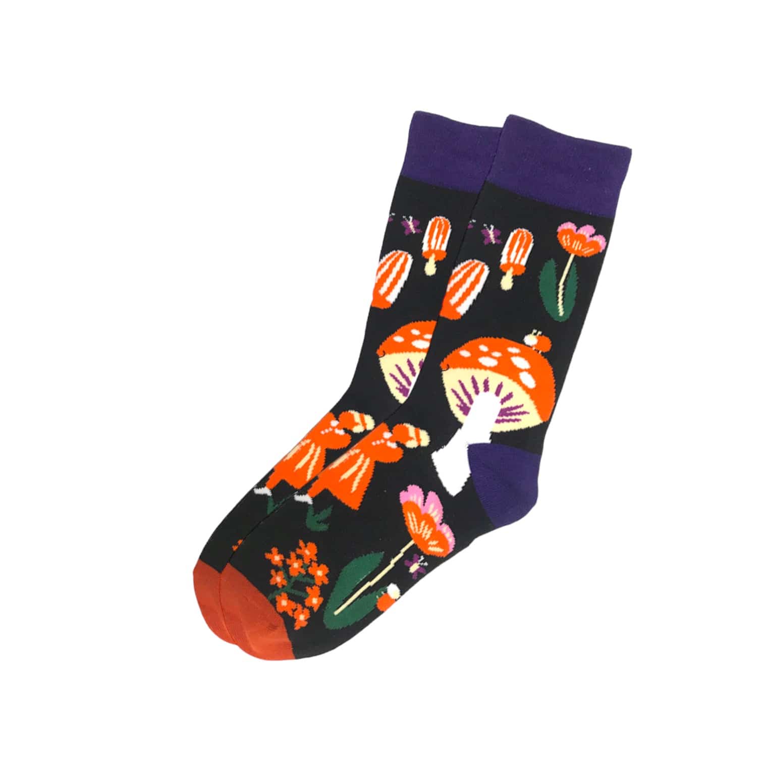 Mushroom funghi motif socks