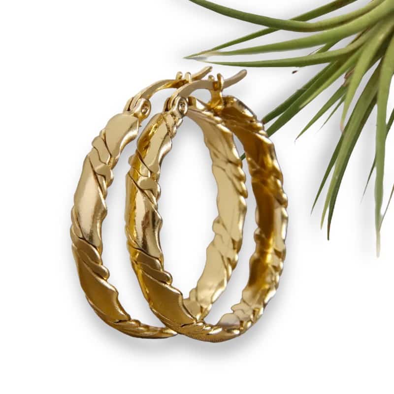 Twisted flat everyday Hoop Earrings