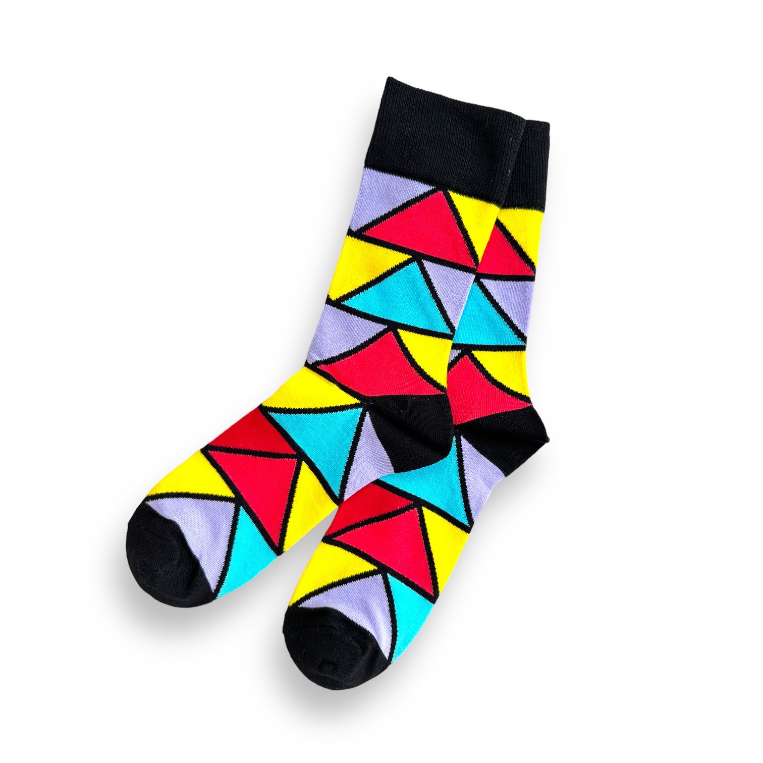 Multi Coloured Geometric Socks