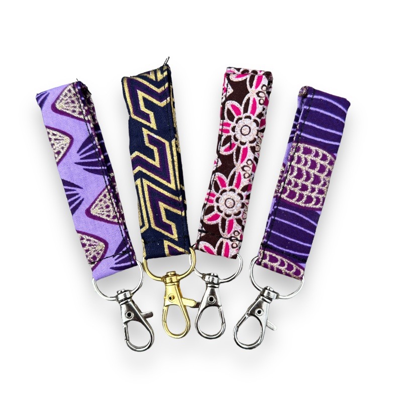 Purple-Toned Patterned Fabric Keyrings by Butchi and Gosmos (Copy)