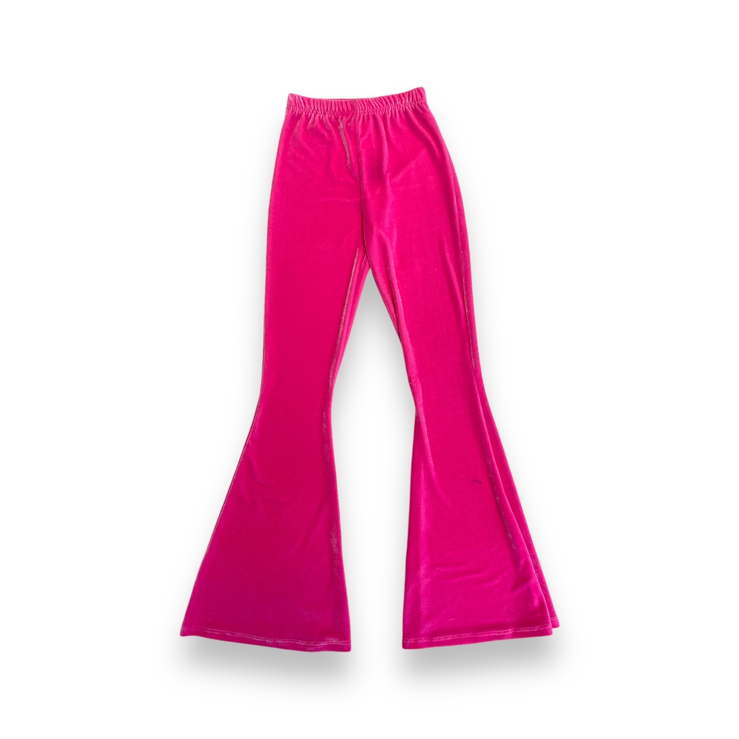 Pink Velvet Flared Leggings