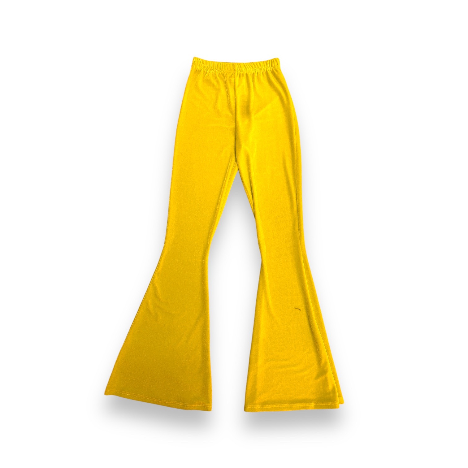 Yellow Velvet Flared Leggings