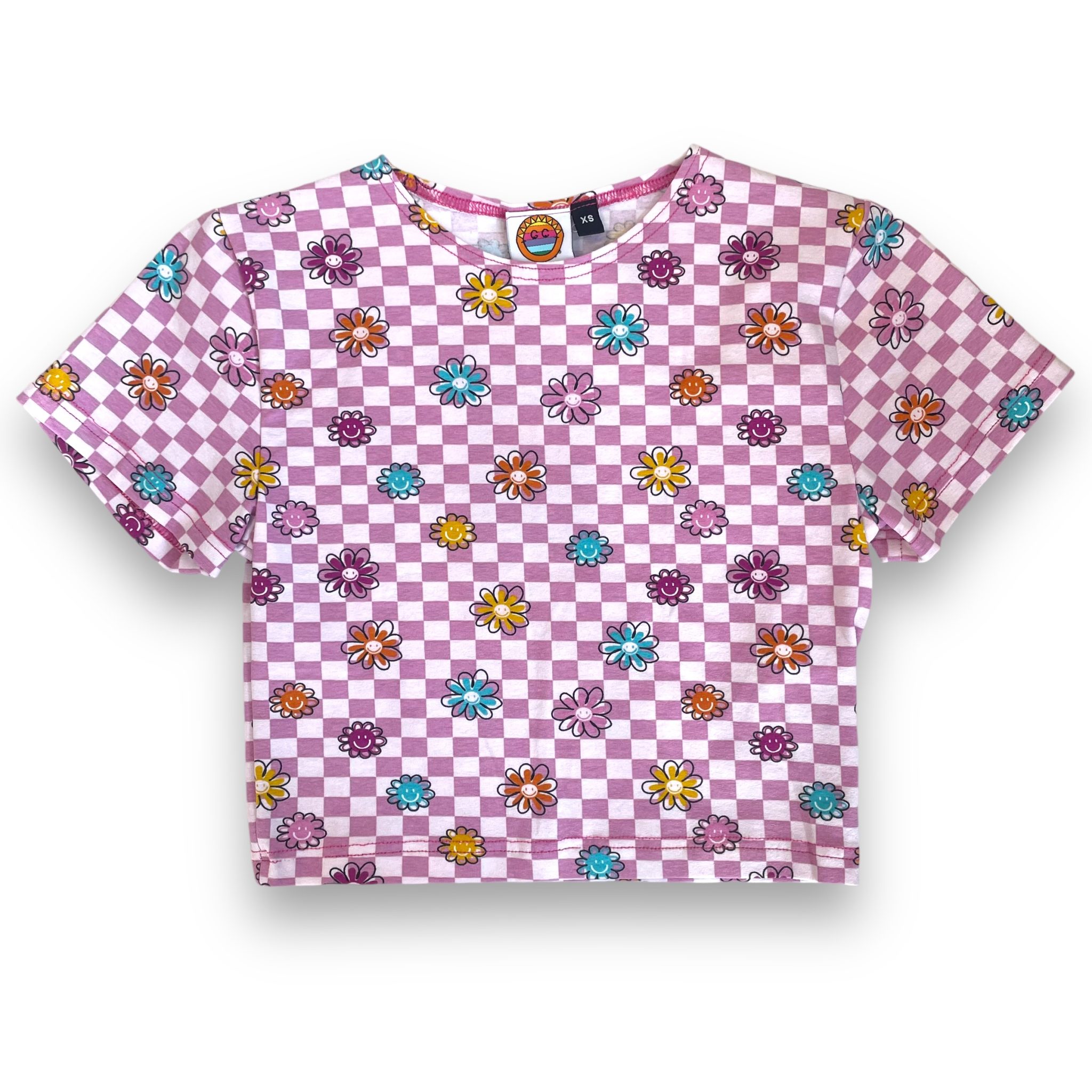 Check Floral Baby Doll Tee