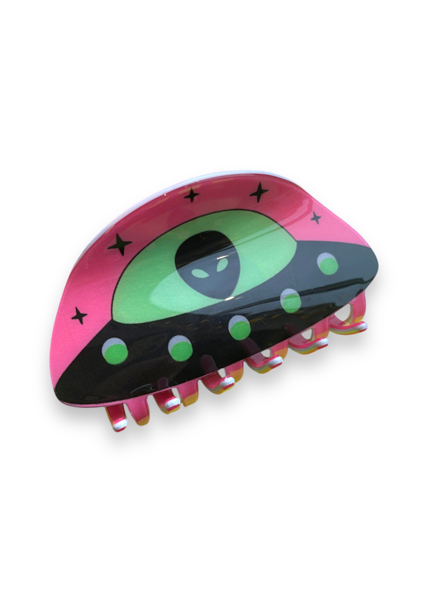 Pink & Black Alien Hair Claw Clip