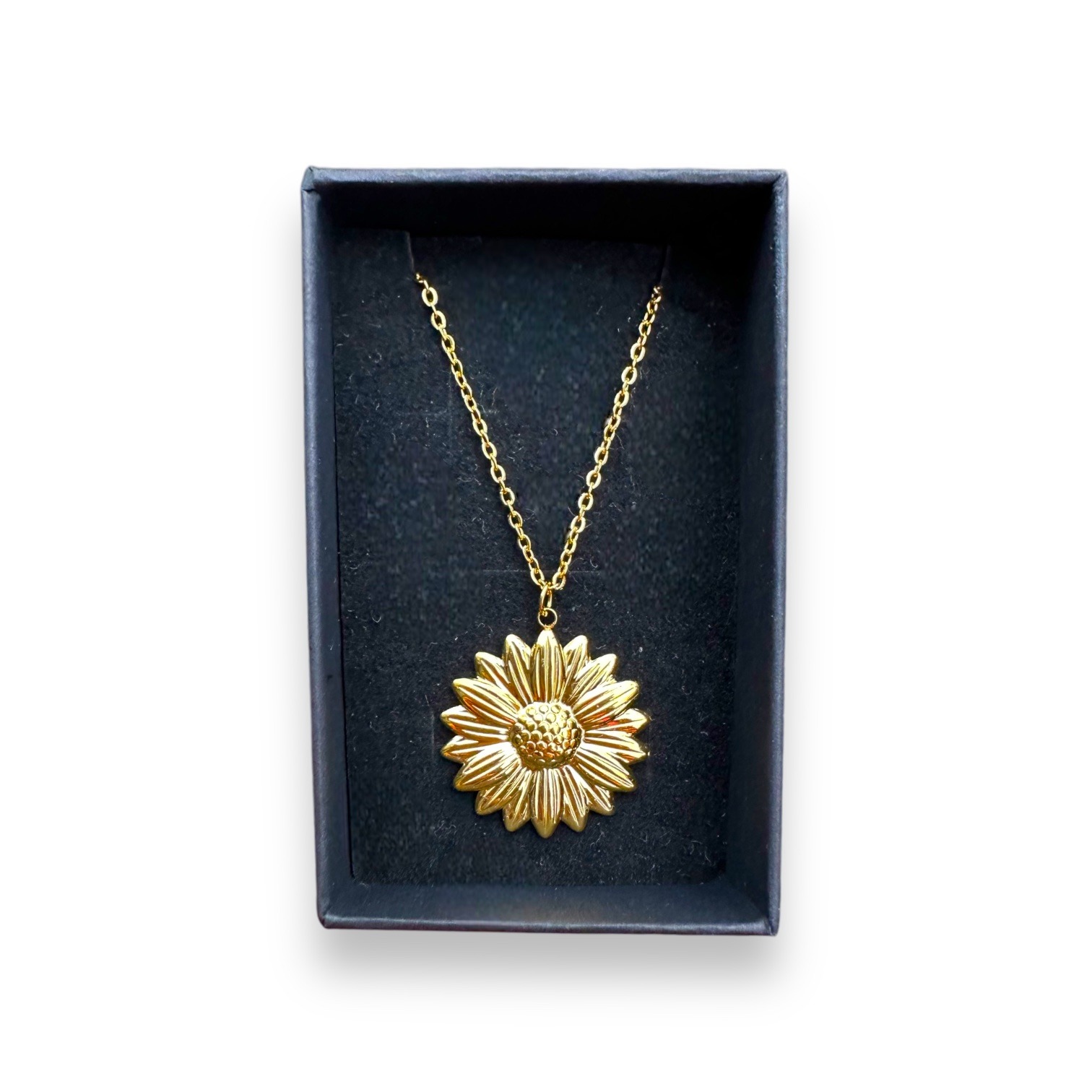 Sunflower – gold tone pendant Necklace