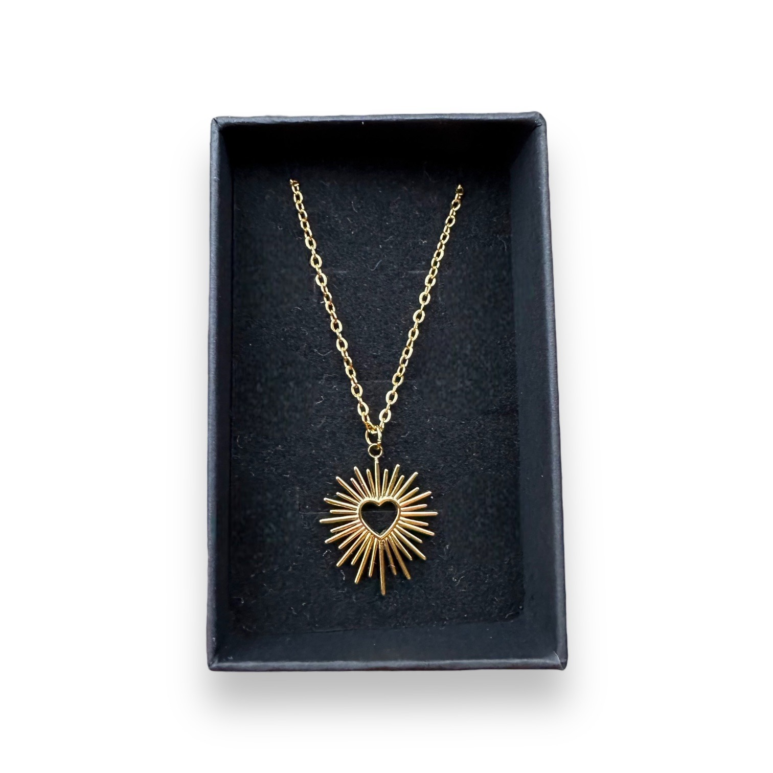 Fine sacred heart gold tone pendant Necklace