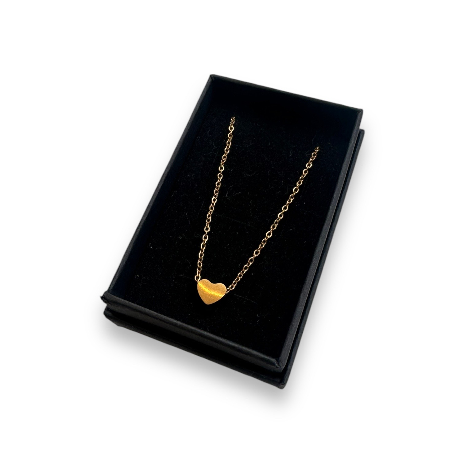 3D Heart gold tone pendant Necklace