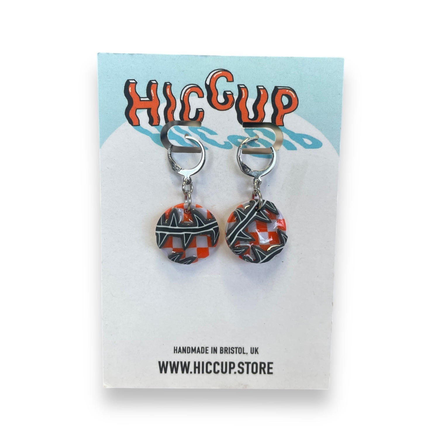 Purple & Red Checkered Bramble Earrings