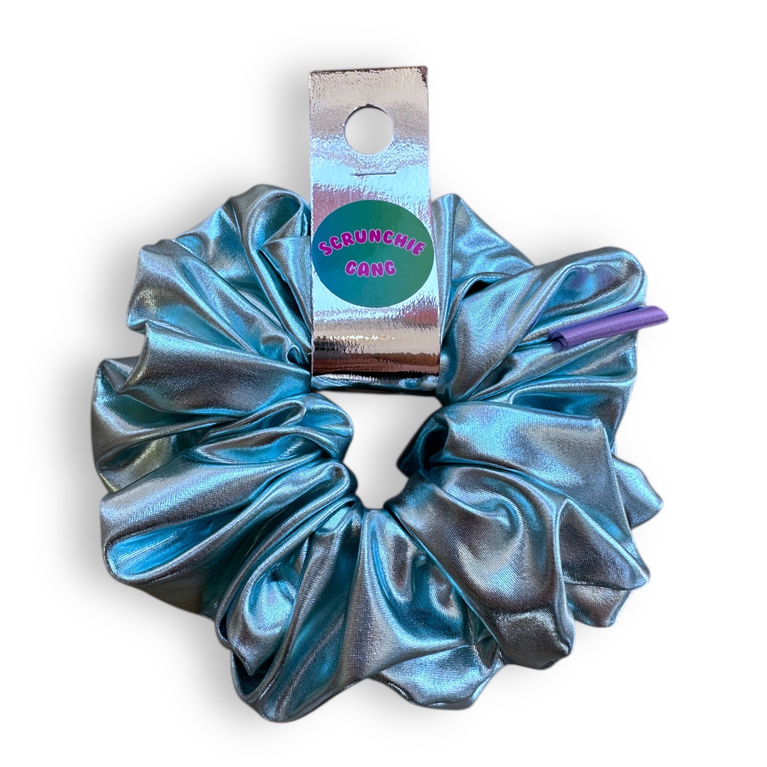 Metallic Blue shiny Oversized Scrunchie