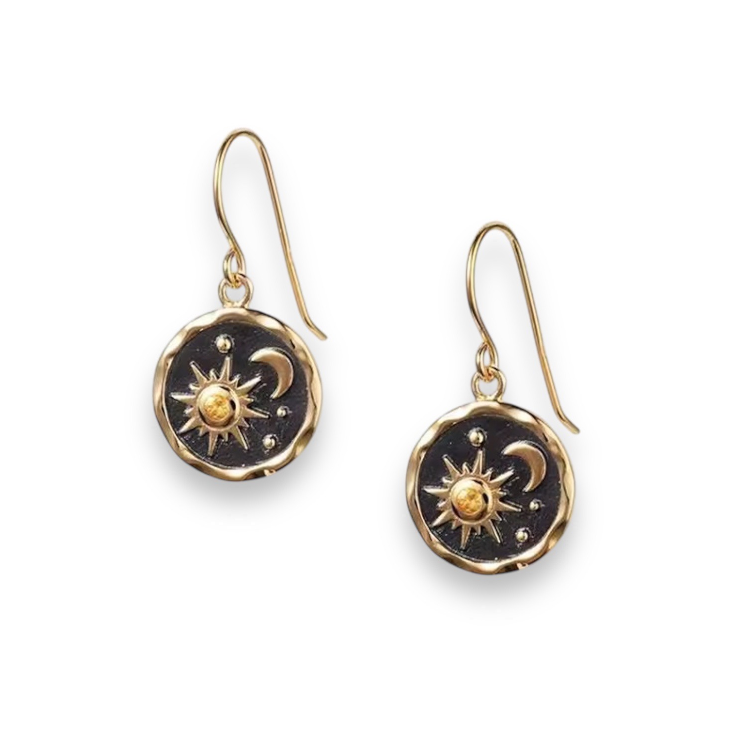 Sun & Moon Celestial Earrings – Gold