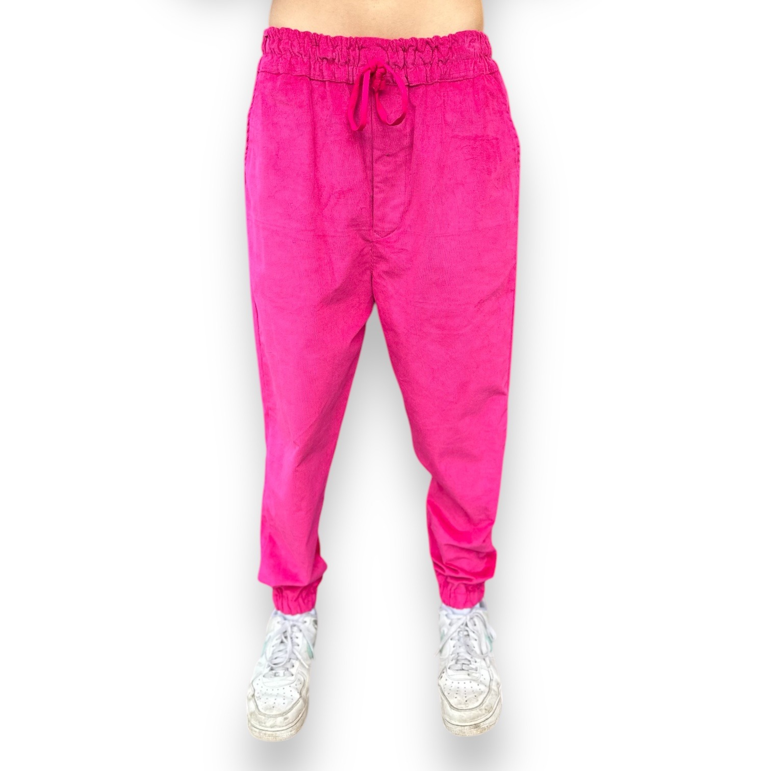 Organic Cord Pants in Hot Pink