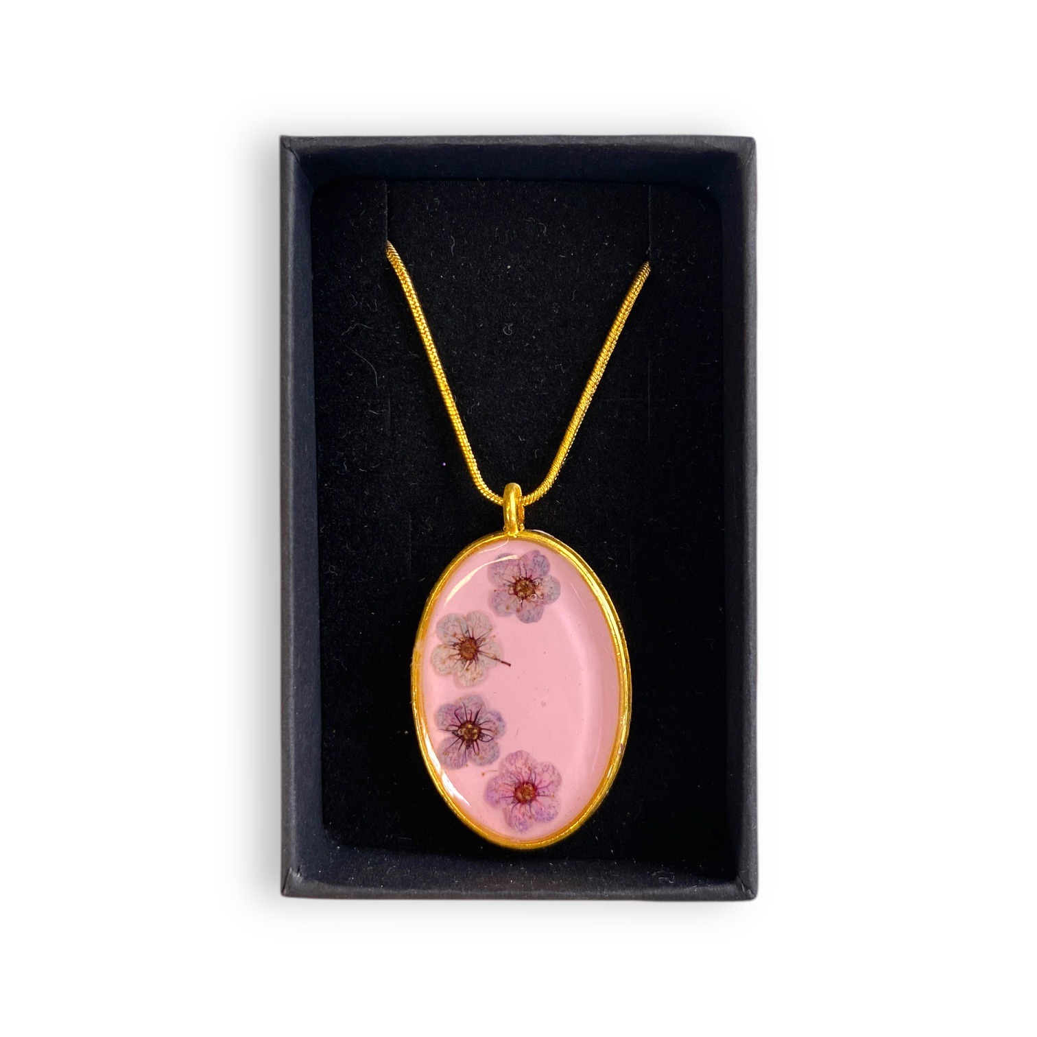 Handmade Floral Necklace with Gold Chain