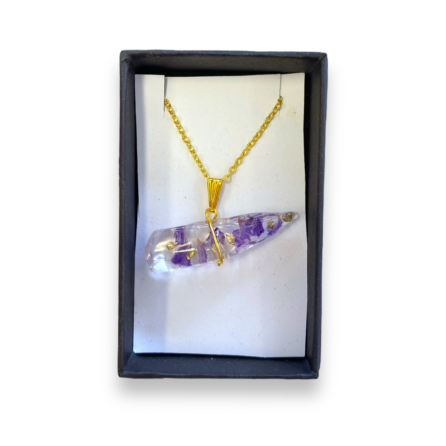 Handmade Crystal Necklace with Gold Chain