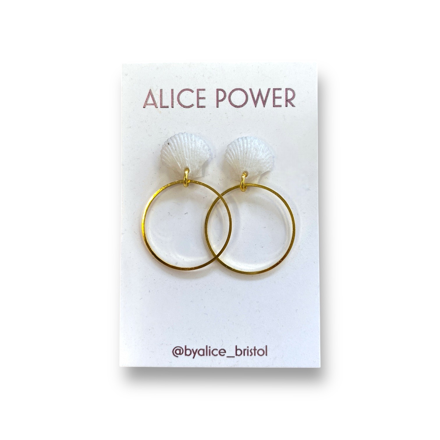 Gold Hoop Shell Earrings
