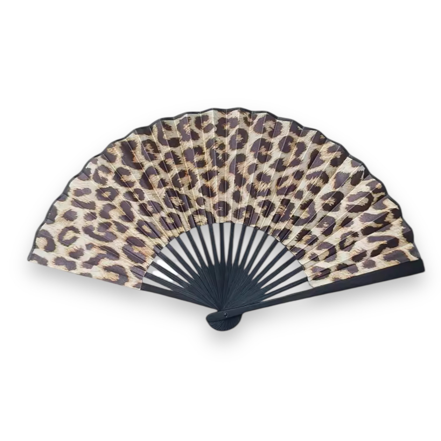 Leopard Fan with black wood