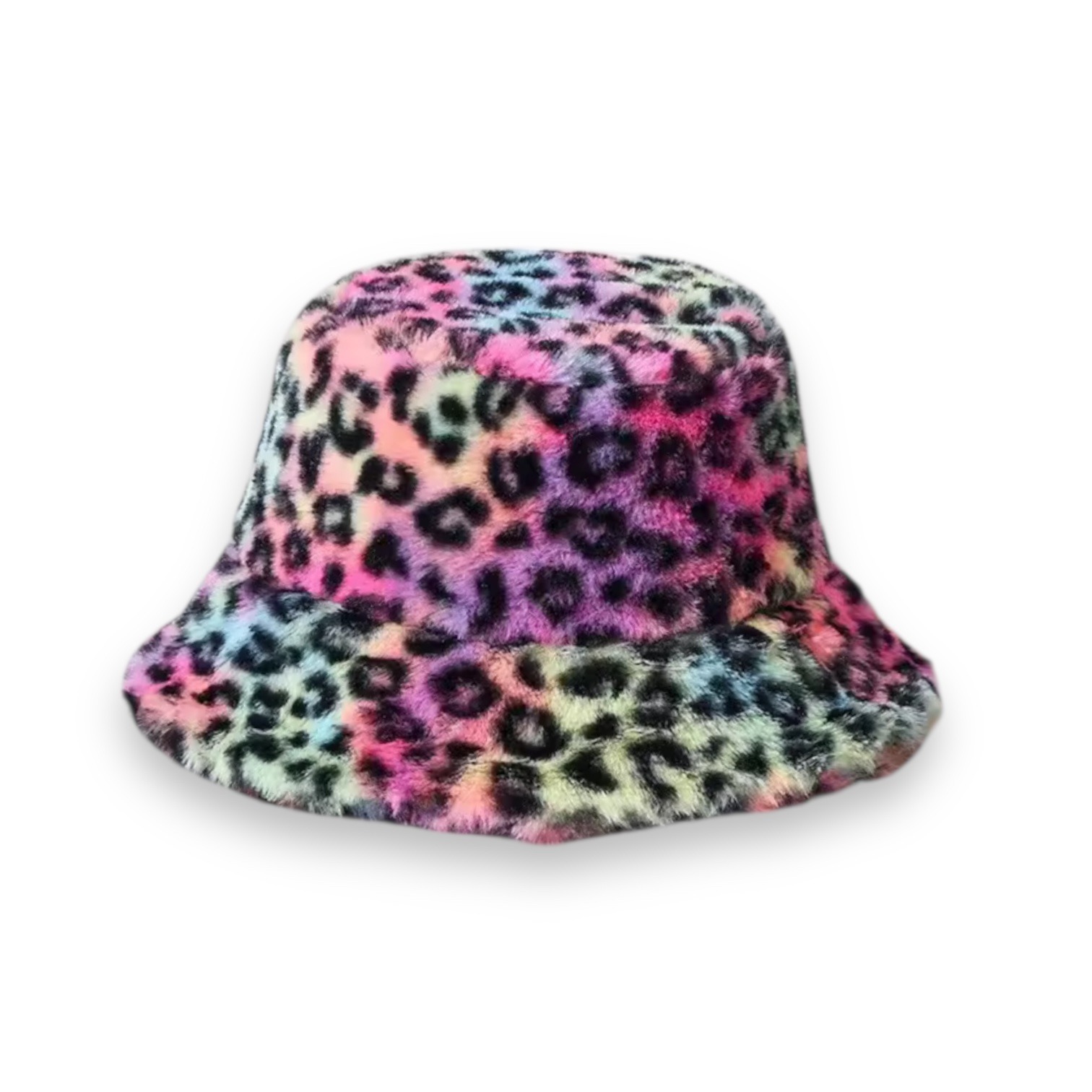 Pastel Leopard print fluffy Bucket Hat