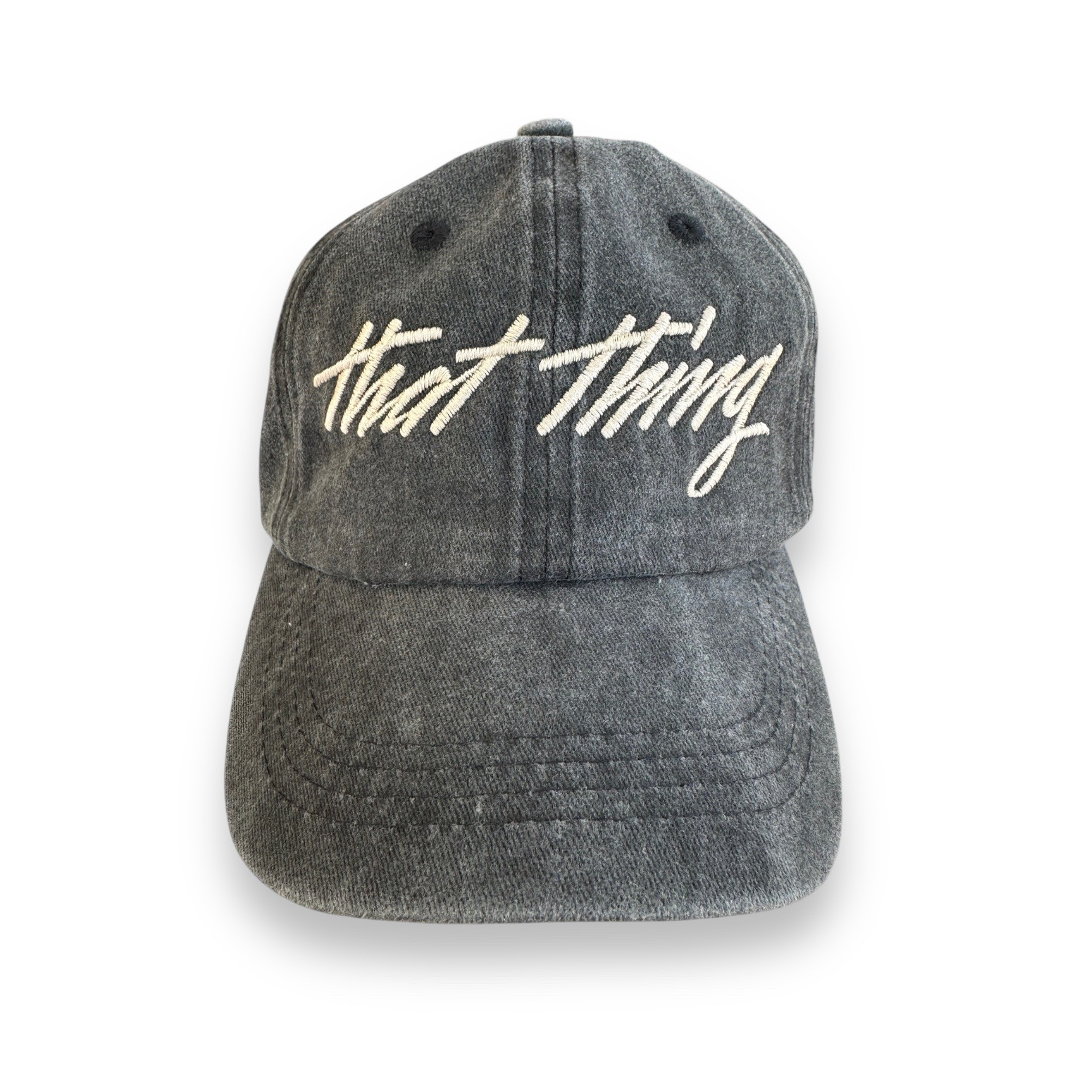 Soft Distressed denim cap – Stonewash