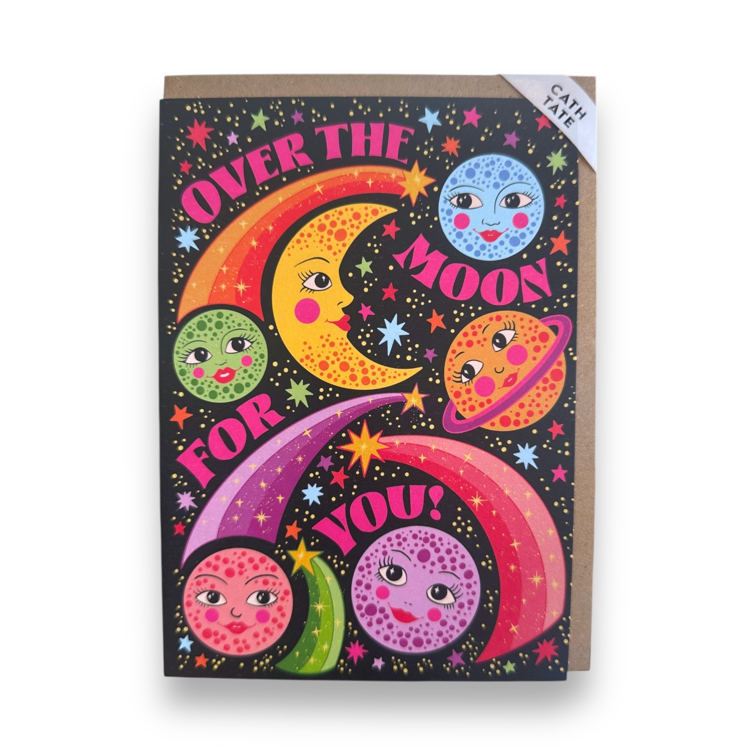 ‘Over The Moon For You!’ Greetings Card