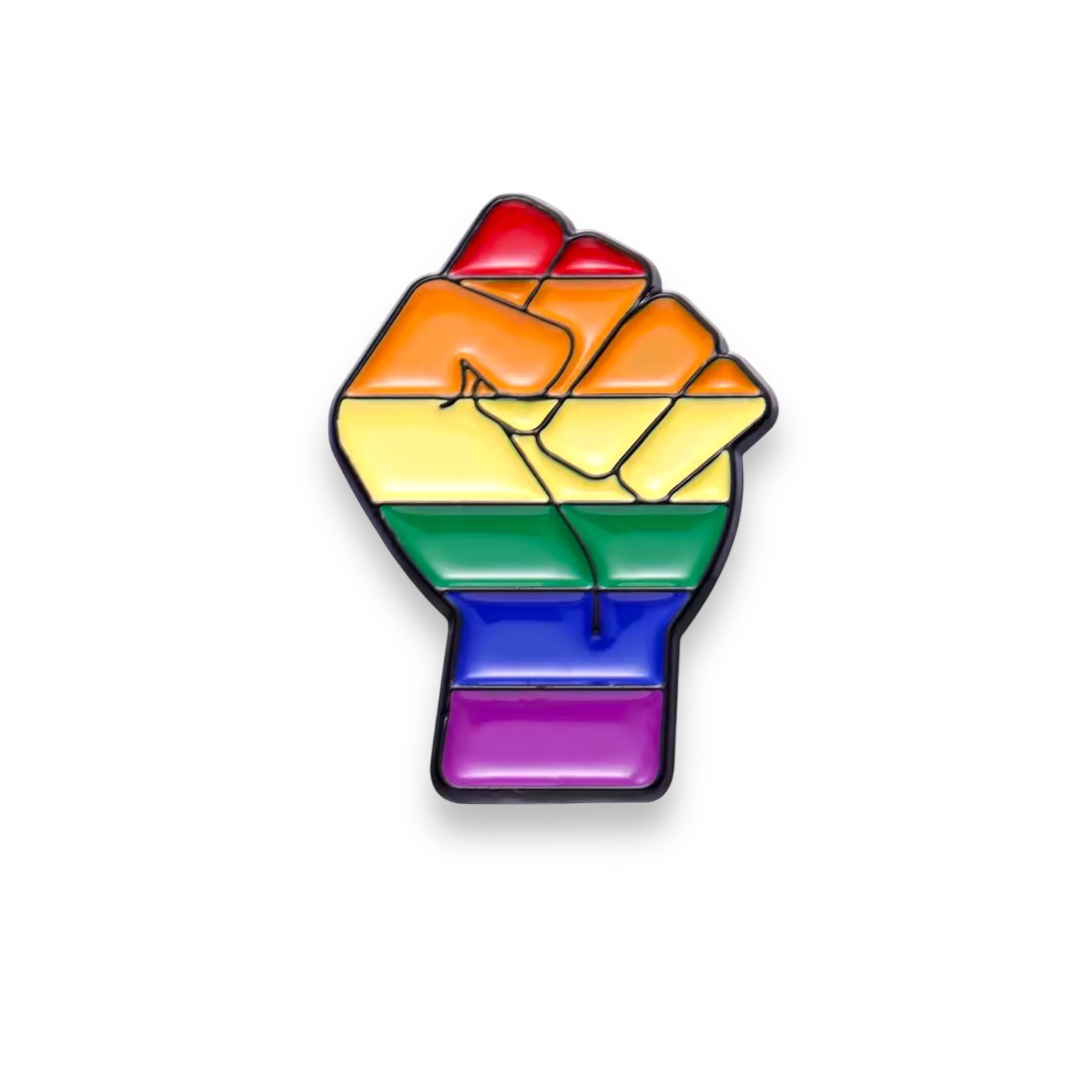 Rainbow Power Fist enamel pin badge
