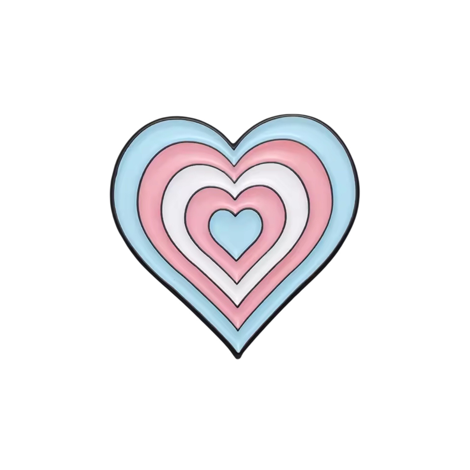 Trans heart enamel pin badge
