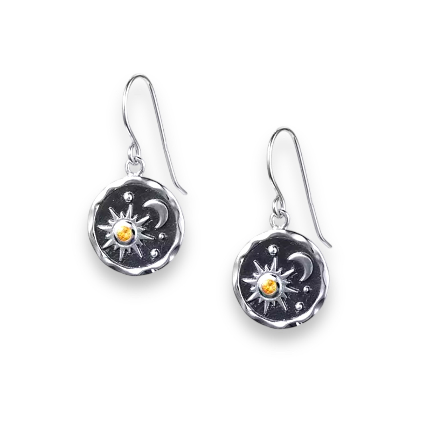 Sun & Moon Celestial Earrings – Silver