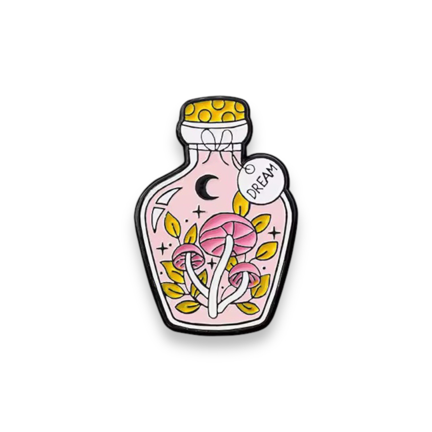 Mushroom potion jar enamel pin badge