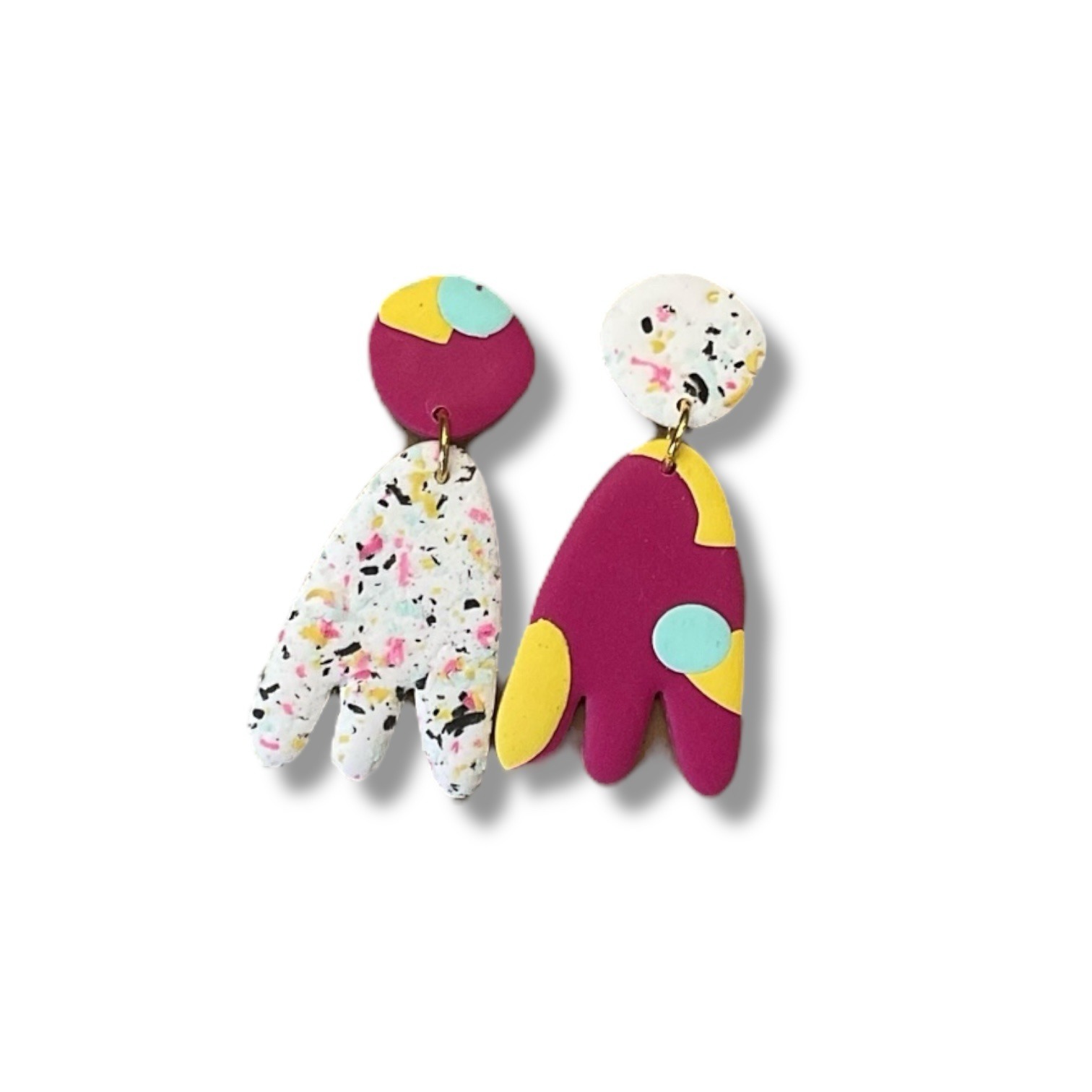 Fun Sculptural Dangles Statement Earrings