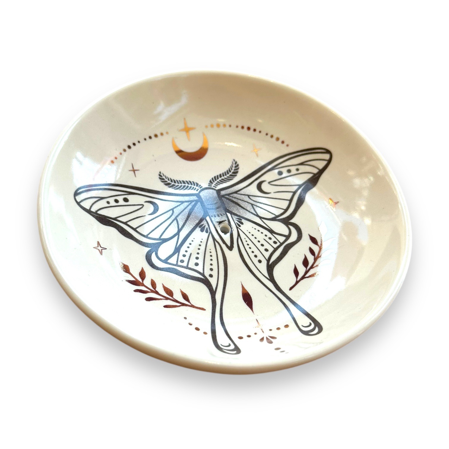 Lunar Moth Incense Stick Holder Trinket Dish