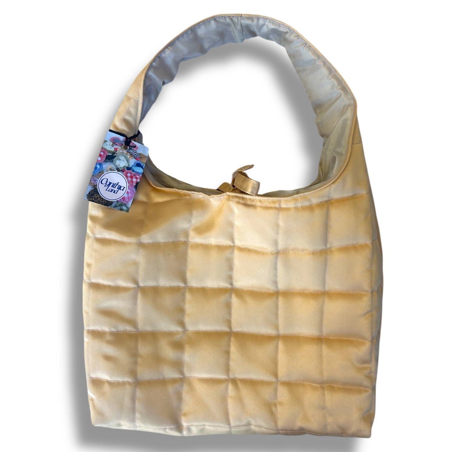 Gold Quilted Medium Tote Bag