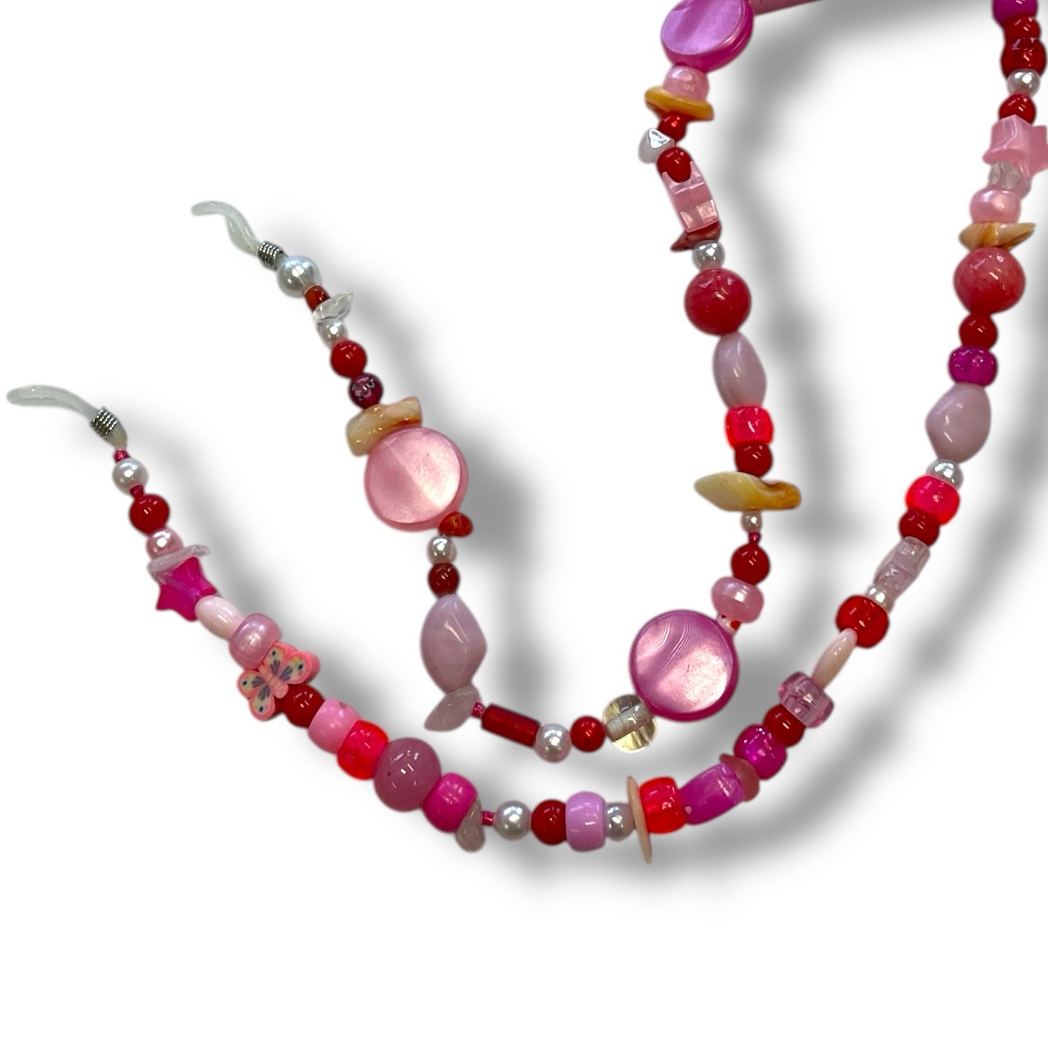 Reclaimed Beads Sunglasses Chain Pink