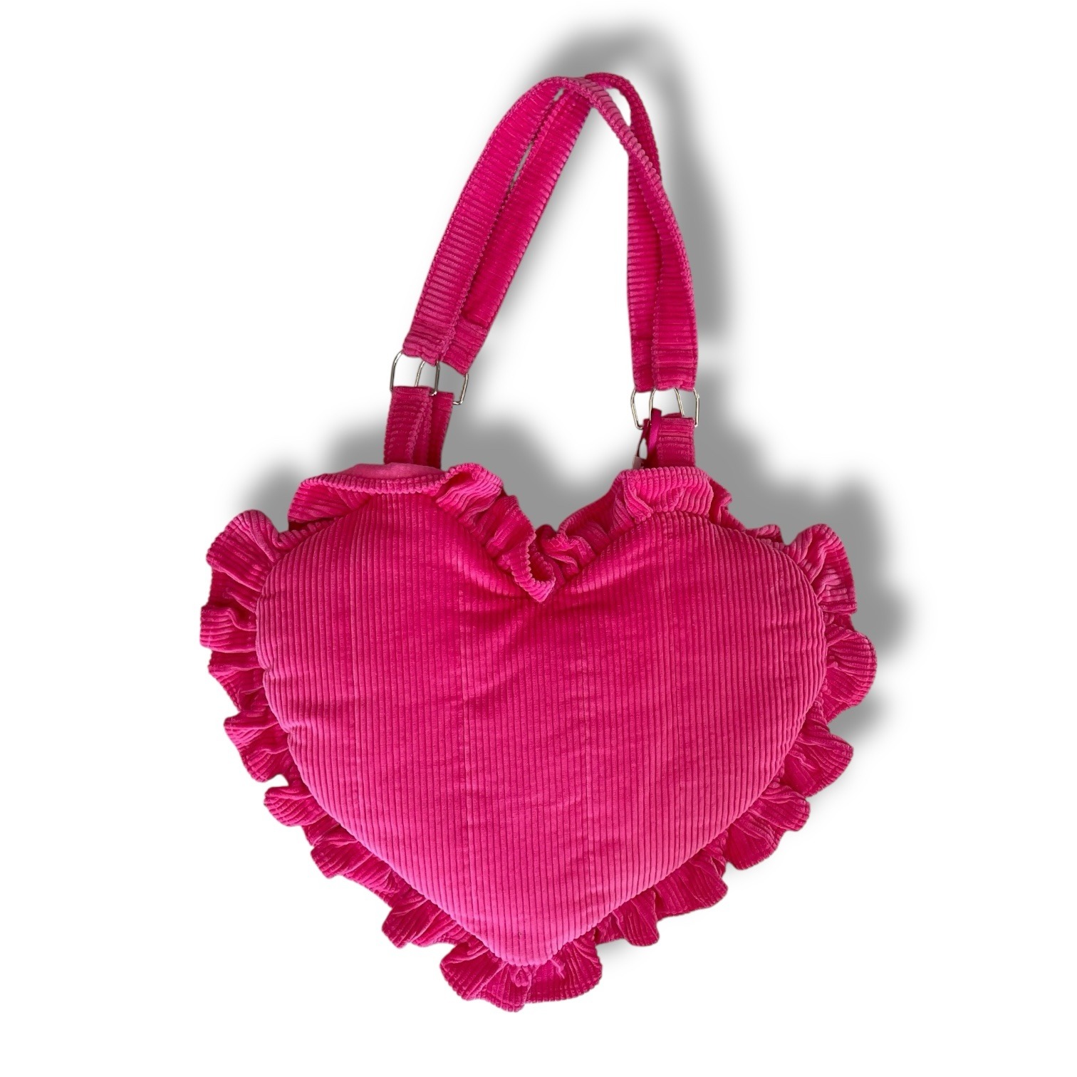 Heart Shaped Frilly Corduroy Large Tote Bag