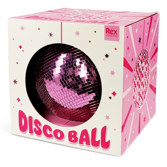 Pink hanging disco ball – 20cm