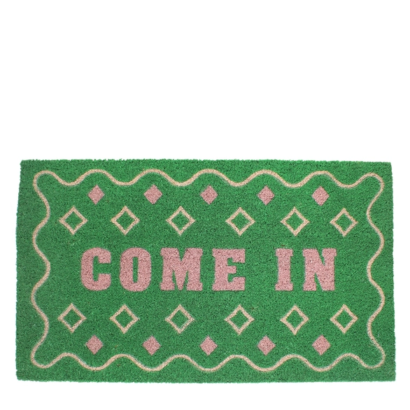 Come In-Green and Pink Doormat