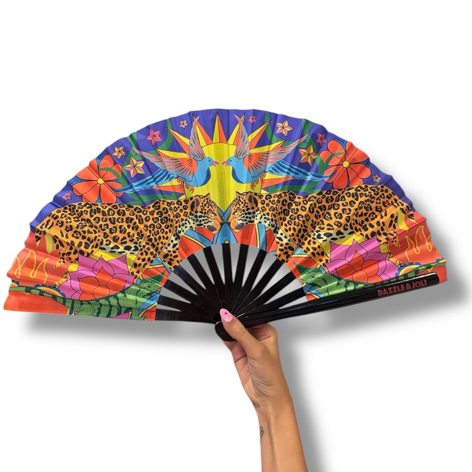 Jungle Jaguar Hand Fan