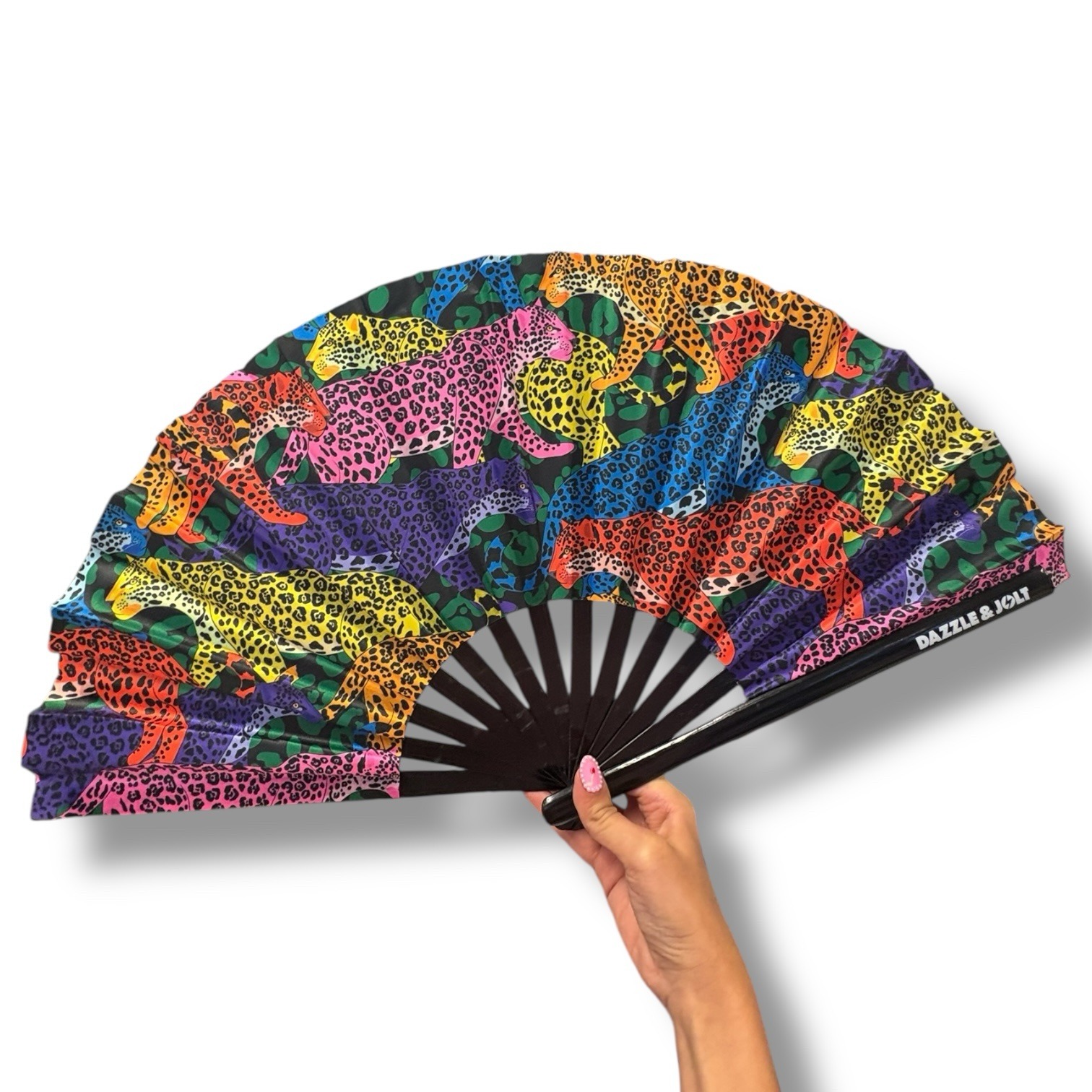 Rainbow Jaguar Hand Fan