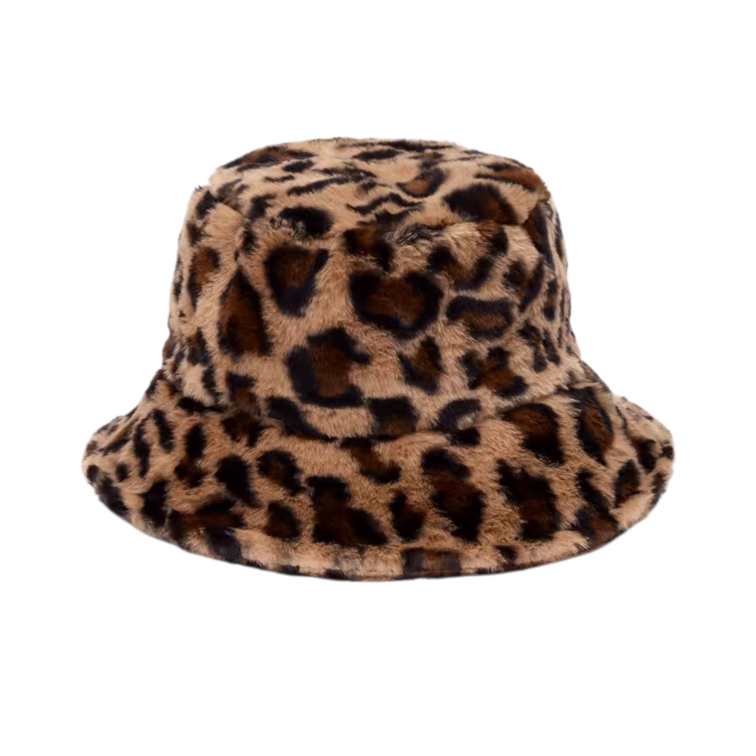 Leopard Print Fluffy Bucket Hat