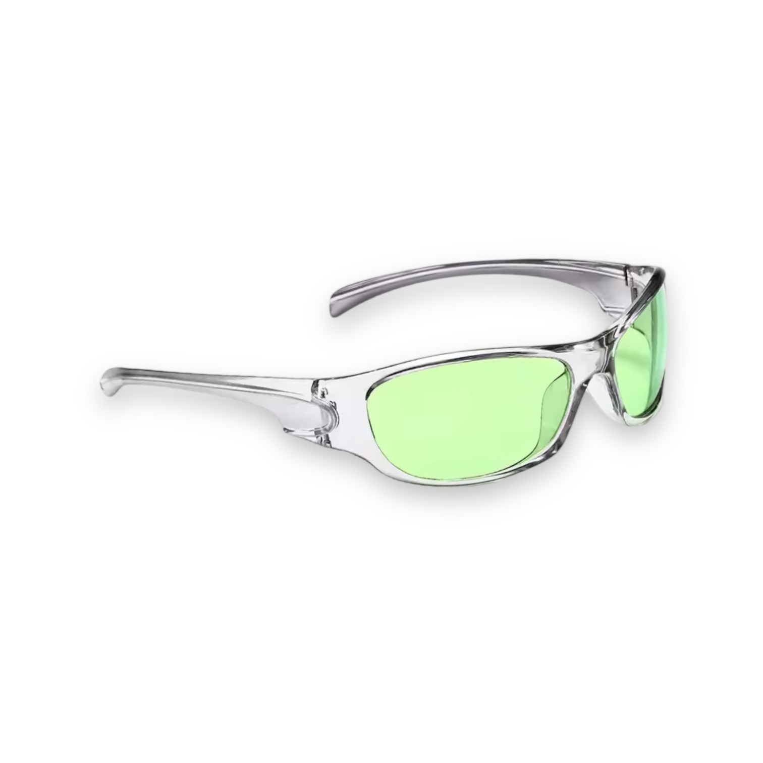 Sunglasses –  Clear and Green Y2K Sporty