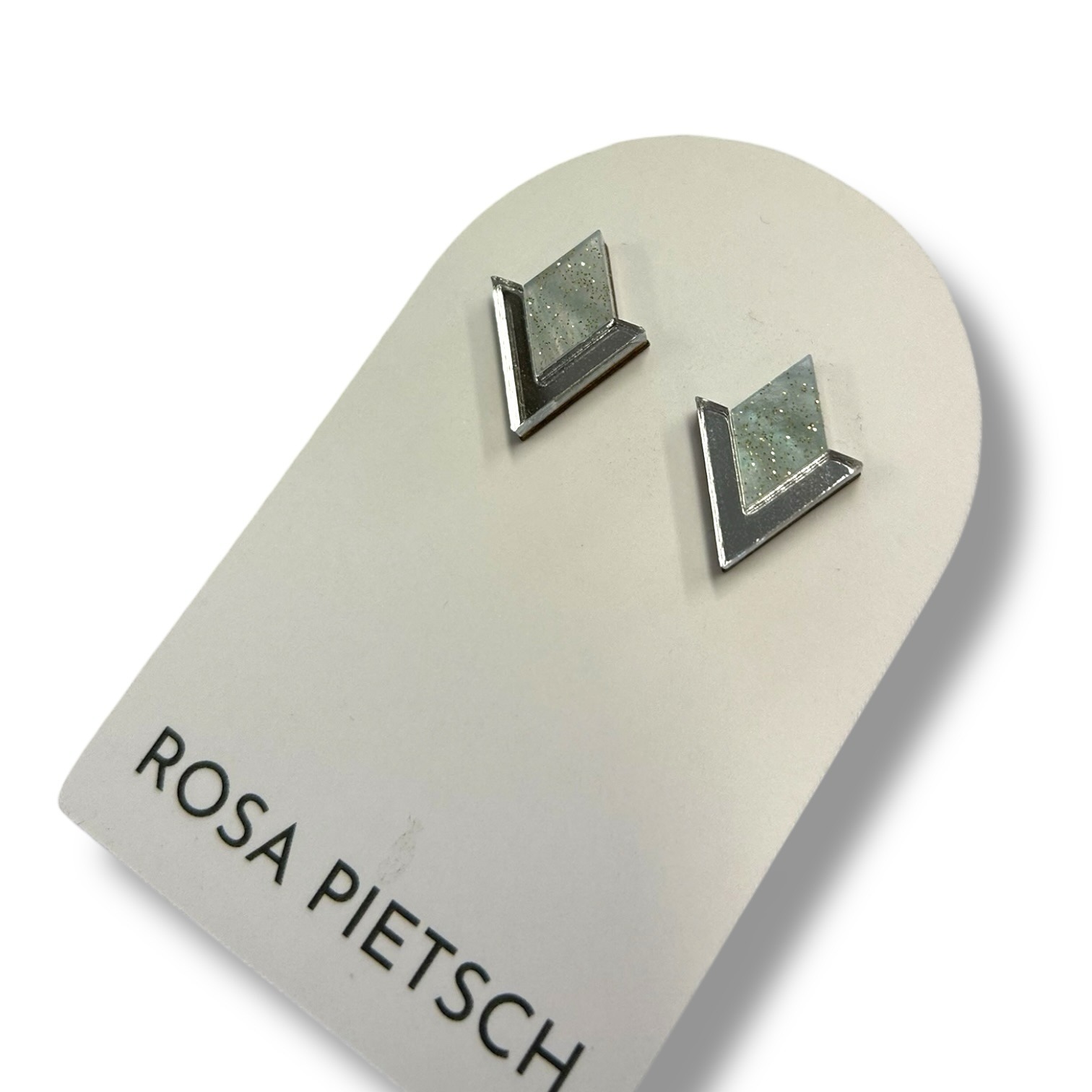 Silver Sparkle Studs Rosa Pietsch