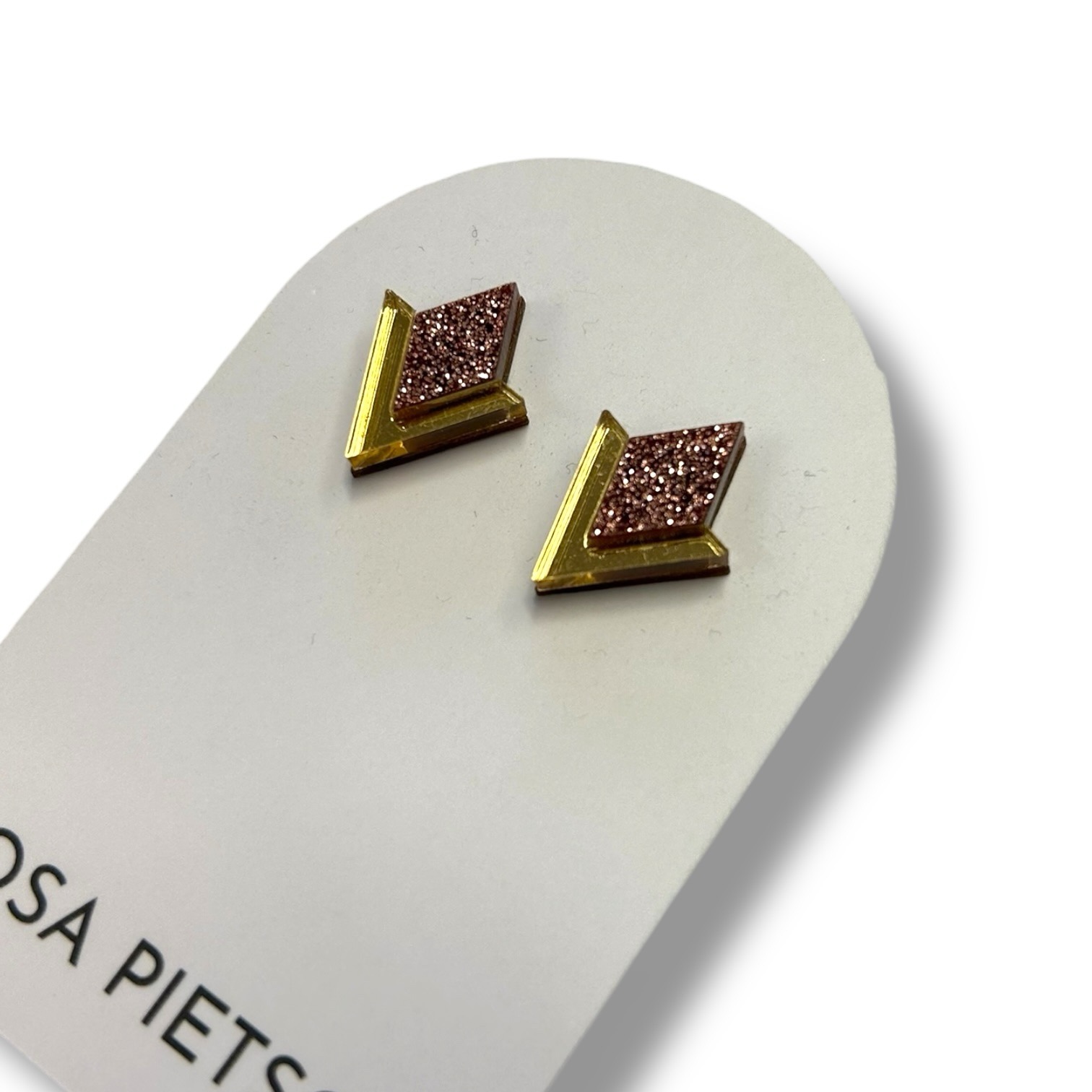 Rose Gold Sparkle Studs Rosa Pietsch