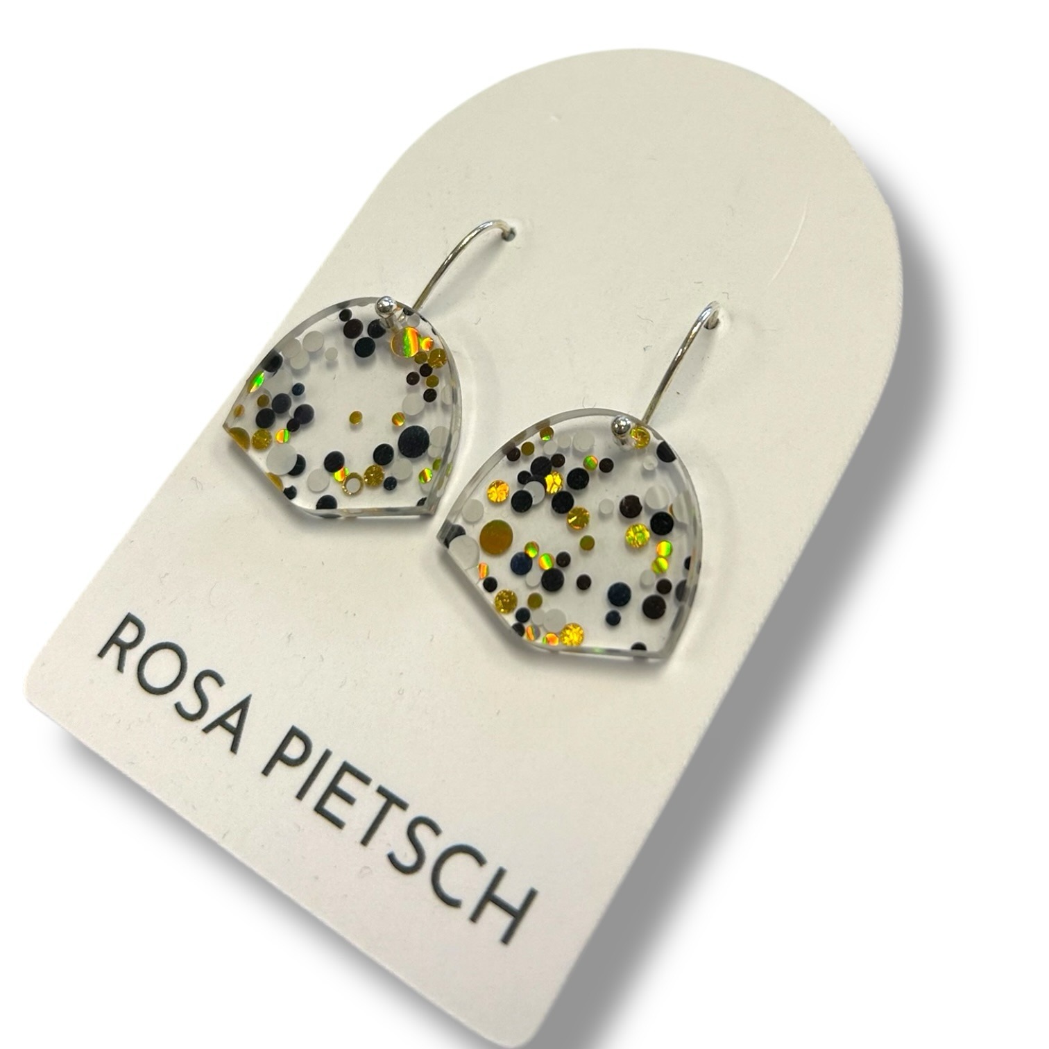Black and Gold Confetti Arch Earrings Rosa Pietsch