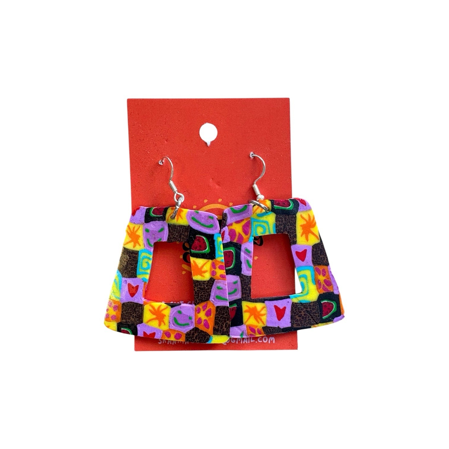 Quirky Multicolour Doorknocker Earrings Skanking Swede