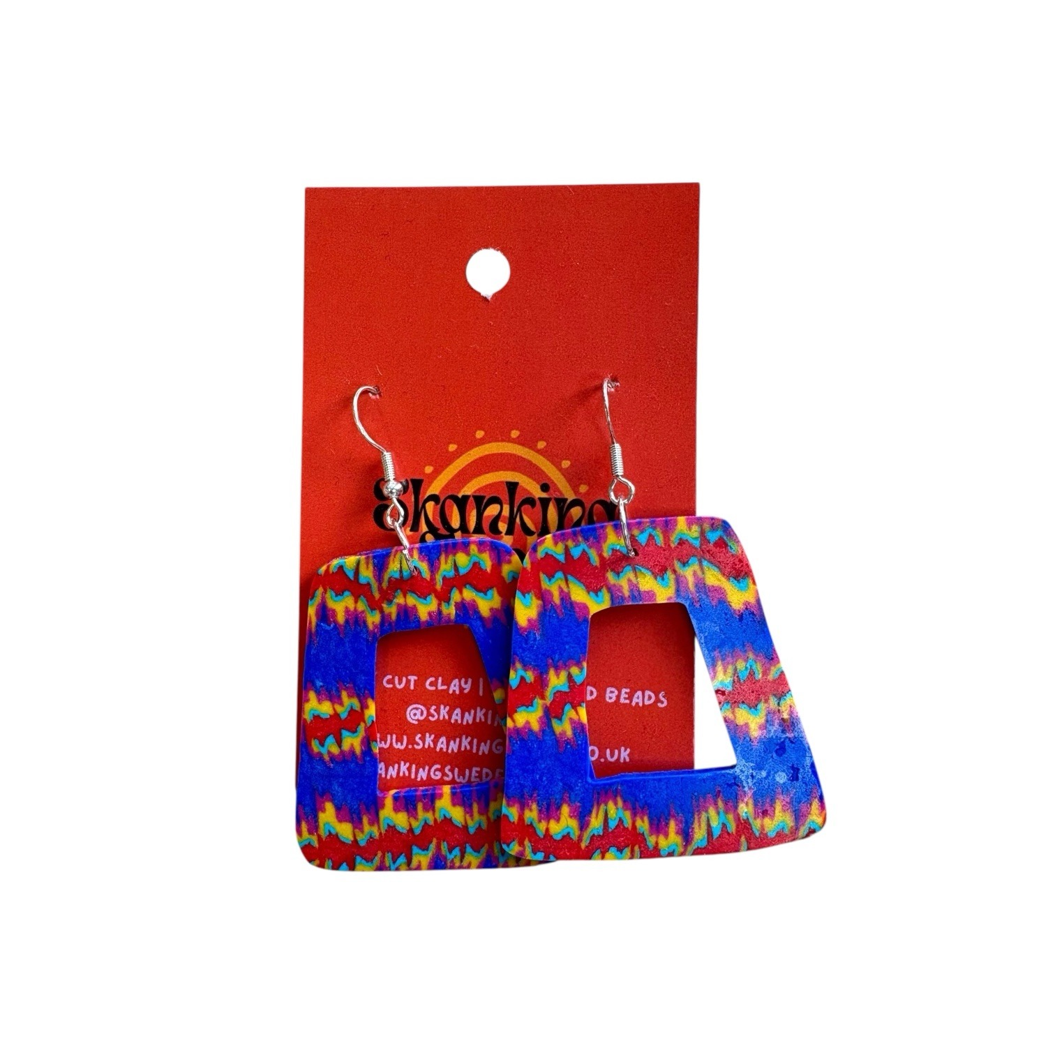 Colourful Squiggle Doorknocker Earrings Skanking Swede Copy