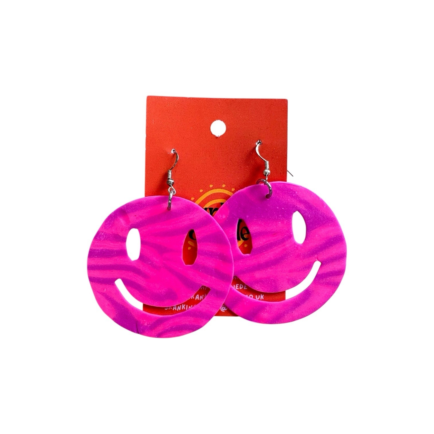 UV Happy Earrings Pink and Purple