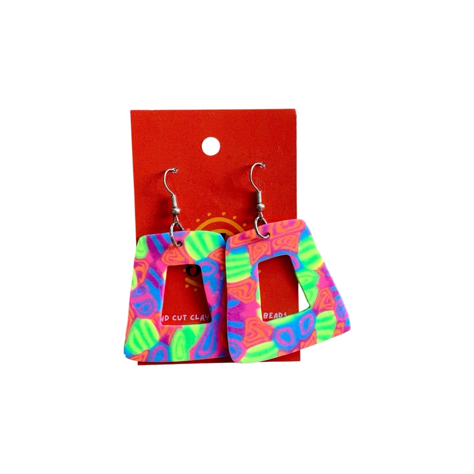 Neon Swirl Doorknocker Earrings Skanking Swede