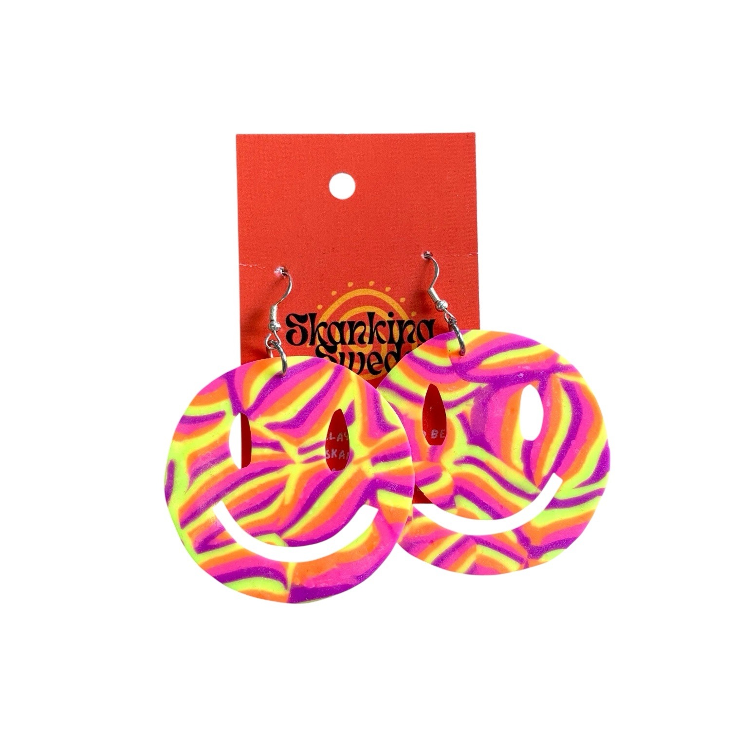 UV Happy Earrings Pink and Yellow
