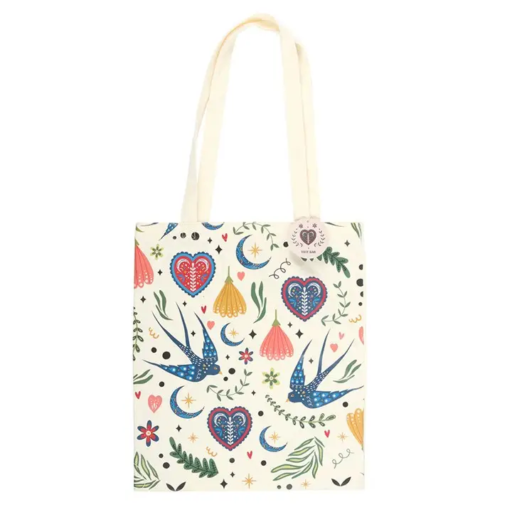 Folk Floral Tote Bag