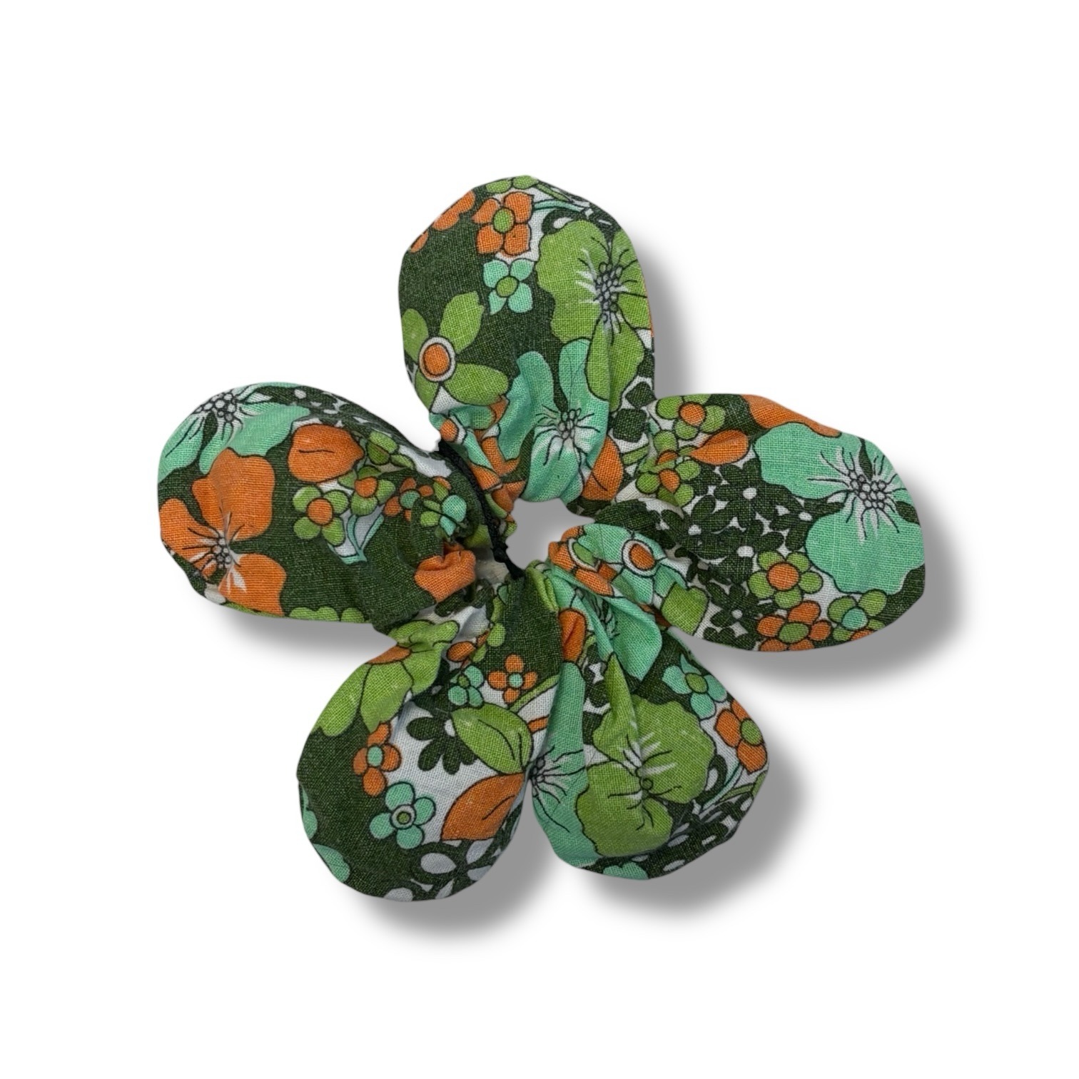 Large 70s Floral Print Flower Scrunchie