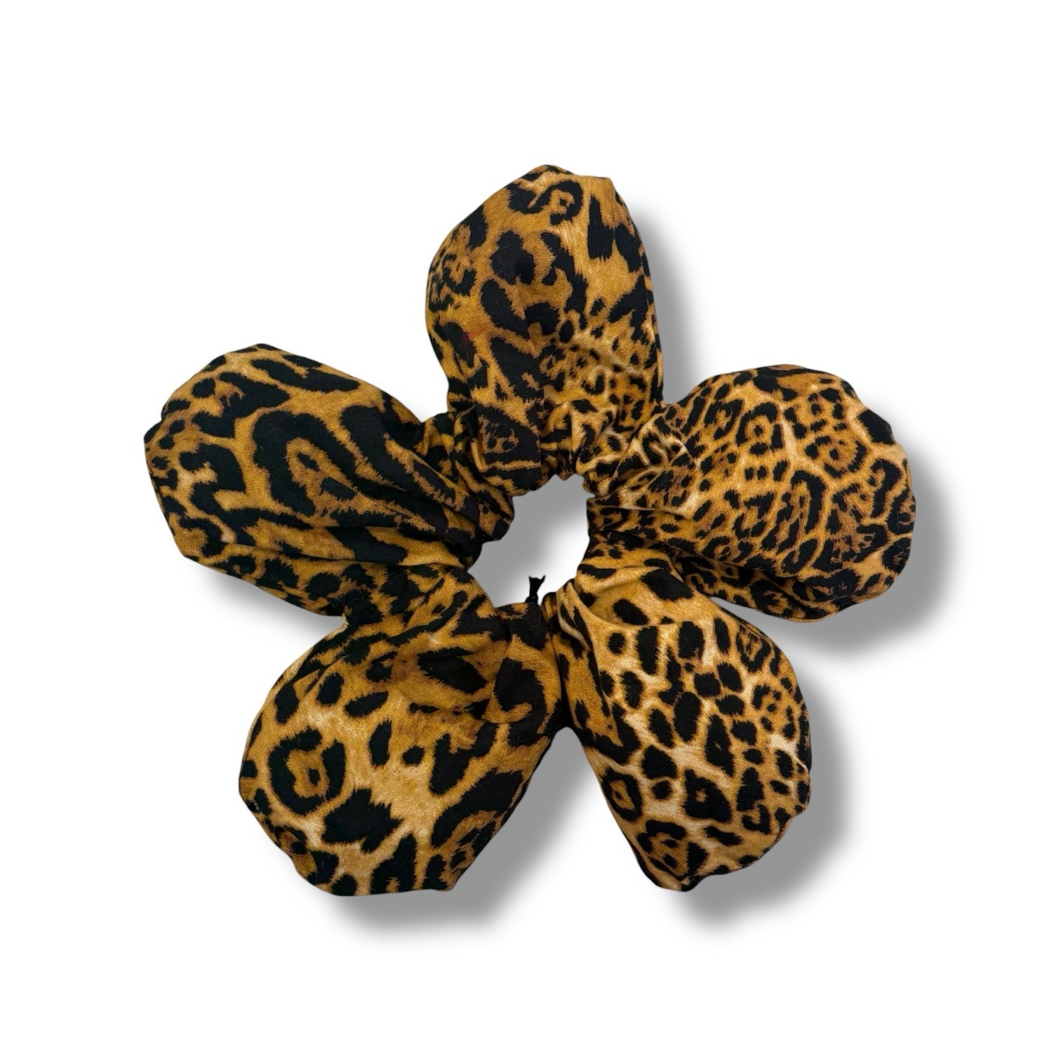 Large Cheetah Print Flower Scrunchie